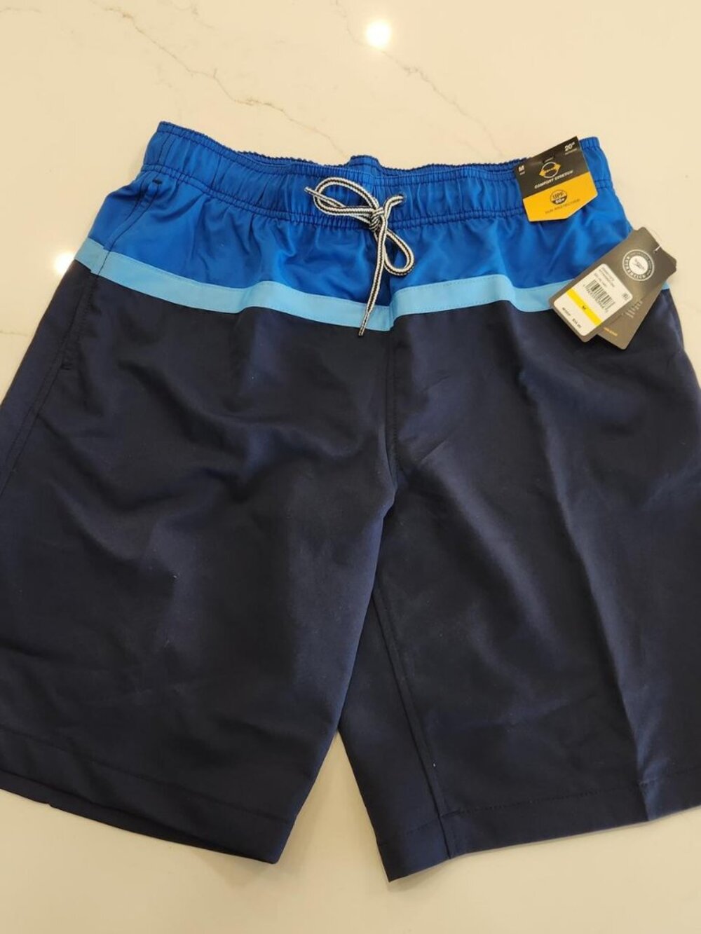 New NWT Speedo Sz M Men's Blue and Navy Swim-briefs-shorts Swim Resort Vacation
